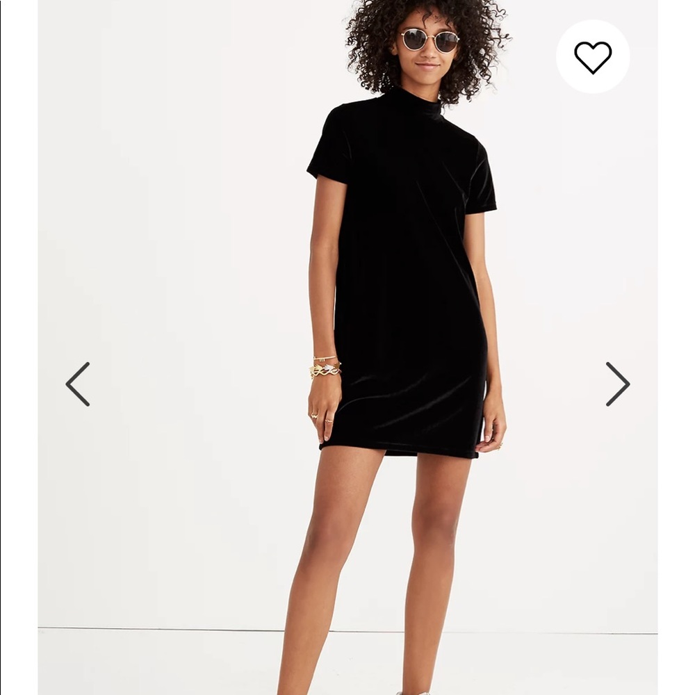 Madewell Velvet mock neck black Dress size M
